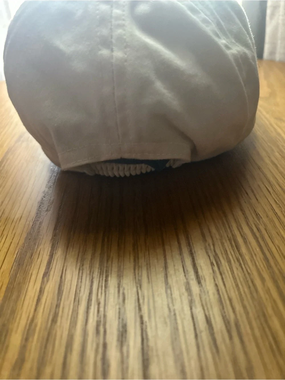 Vintage Polo Ralph Lauren Infant White Cream Hat Cap Navy Pony Elastic Strap